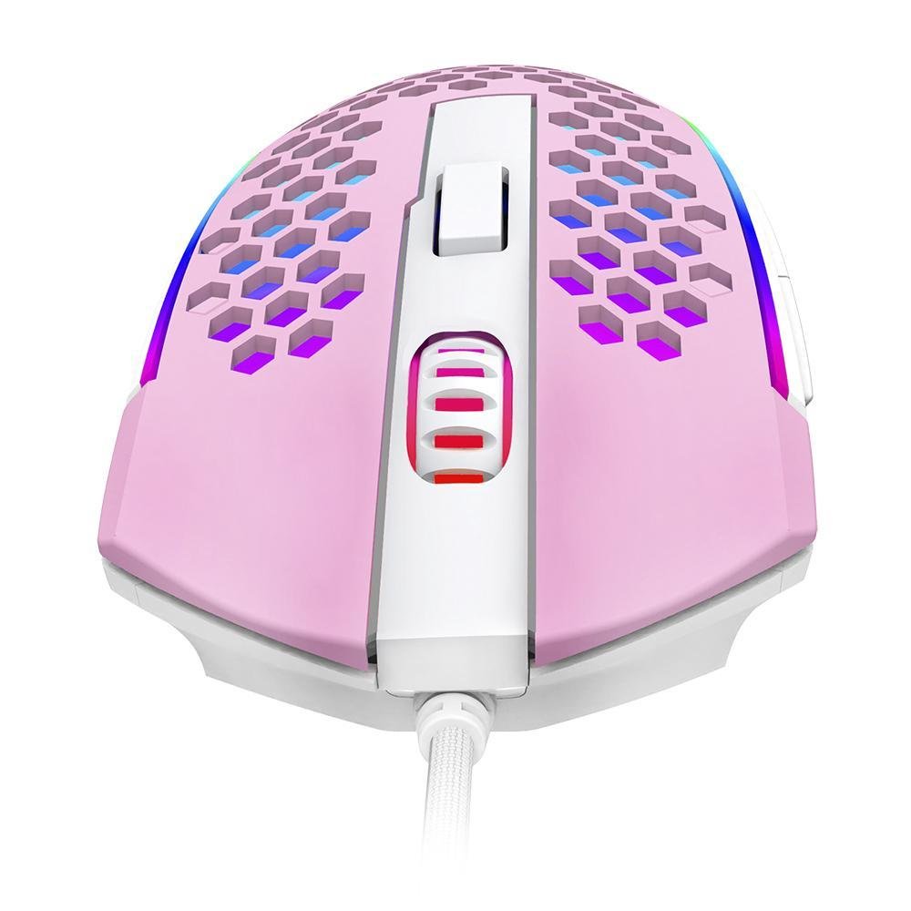 Mouse Gamer Redragon M987pw Reaping Elite Rgb Rosa Branco - 5