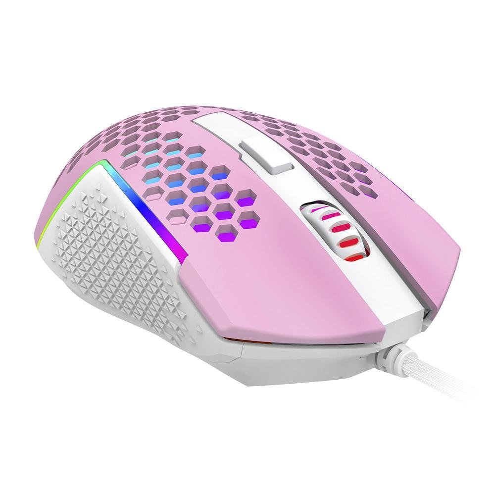 Mouse Gamer Redragon M987pw Reaping Elite Rgb Rosa Branco - 7