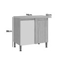 Ver imagem 2 de Balcão Cozinha Movelbento Rebeca Canto 94cm Mel/Cinza