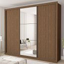 Ver imagem 1 de Guarda-roupa Casal com 3 Espelho 3 Portas - Freijó
