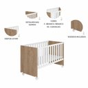 Ver imagem 4 de Kit Quarto de Bebê Doce Sonho com Berço com Rodízio Guarda Roupa com Cômoda e Colchão D18 130x60 Mov