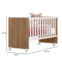 Ver imagem 6 de Kit Quarto de Bebê Doce Sonho com Berço com Rodízio Guarda Roupa com Cômoda e Colchão D18 130x60 Mov