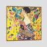 Quadro Klimt Lady With Fan Tela Moldura Bege 60X60Cm - 1