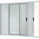 Ver imagem 1 de Janela Veneziana 3 Folhas Móveis sem Grade Vidro Liso 100x100 Ecosul Esquadrisul Branco