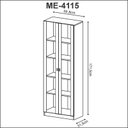 Ver imagem 4 de Armário Estante com 2 Portas de Vidro Me4115 Amêndoa Tecnomobili