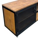 Ver imagem 6 de Rack Industrial com 2 Portas de Ferro, 1 Nicho e 1 Gaveta - Ferro Cor Preta e Madeira Cor Imbuia