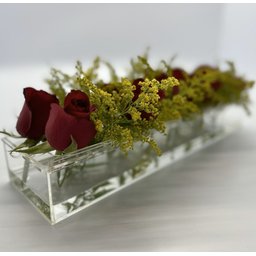 Vaso Retangular de Acrílico para Centro de Mesa - 7