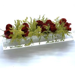 Vaso Retangular de Acrílico para Centro de Mesa - 4