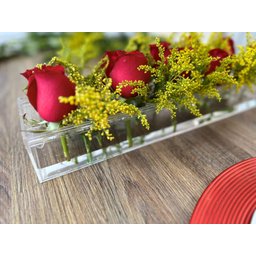 Vaso Retangular de Acrílico para Centro de Mesa - 6