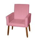 Ver imagem 2 de Poltrona Decorativa Mel Suede Rosa Dal Poz Estofados