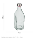 Ver imagem 2 de Garrafa de Vidro 1L Transparente 25x9x9cm Água Suco Geladeira Bebidas Tampa Mesa