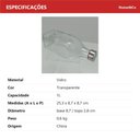 Ver imagem 3 de Garrafa de Vidro 1L Transparente 25x9x9cm Água Suco Geladeira Bebidas Tampa Mesa
