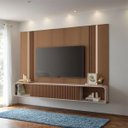 Ver imagem 2 de Rack Painel para Tv 85 Polegadas Kansas 219x164 - Castanho-off White - Edecasamoveis