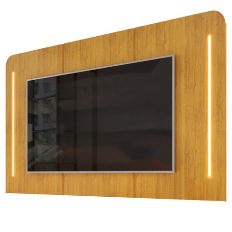 Painel para Tv Suspenso 75 Pol 218cm Ripado World D04 Cedro - Mpozenato