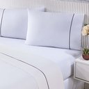 Ver imagem 4 de Jogo de Cama Lençol 100% Algodão Percal 150 Fios Casal Gran Moratta 4 Peças - Branco e Palha