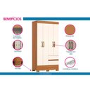 Ver imagem 5 de Guarda Roupa 4 Portas 2 Gavs BS02 Henn Cinamomooff