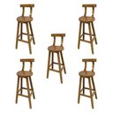 Ver imagem 1 de Kit 5 Banquetas Altas de Madeira com Encosto Girafa Natural