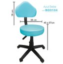 Ver imagem 3 de Cadeira Giratoria Mocho Couro Encosto Alto:Azul