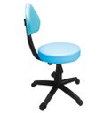 Ver imagem 2 de Cadeira Giratoria Mocho Couro Encosto Alto:Azul