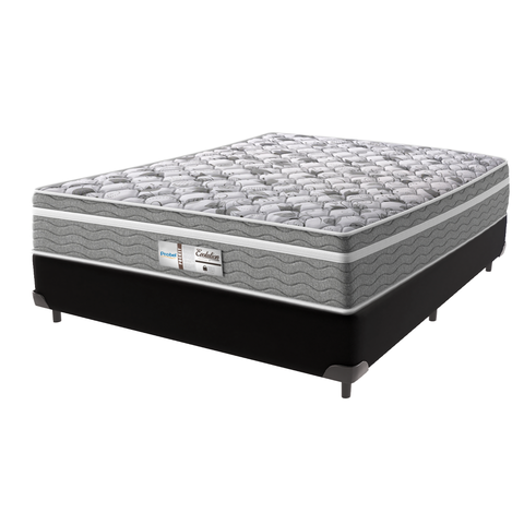 Cama Box Preto e Colchão Casal Evolution Molas Ensacadas Probel