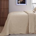 Ver imagem 3 de Kit Cobre Leito Bordado Casal 3 Peças 220x240cm Jacarandá Bege Bouti Jolitex