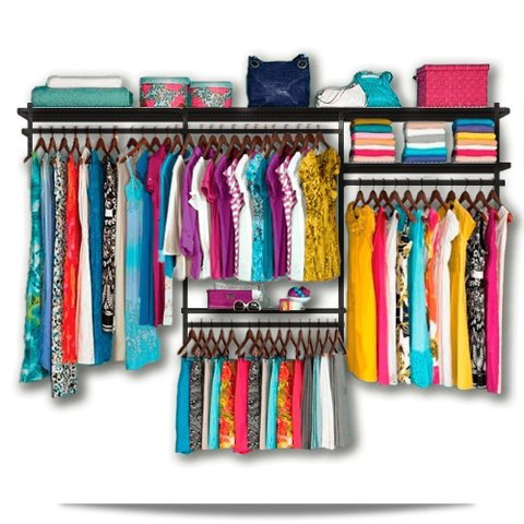 Roupeiro Aramado Quarto Pequeno Closet Feminino Solteiro 2,80m - Preto