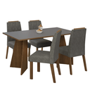 Ver imagem 2 de Conjunto Sala de Jantar Tampo de Madeira 4 Cadeiras Rustic/cinza/silver Tulum Madesa
