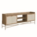 Ver imagem 1 de Rack 2 Portas 183cm Palhinha Pés Metálicos 28930 Oslo Artesano - Nero/dourado