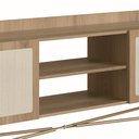 Ver mais imagens de Rack 2 Portas 183cm Palhinha Pés Metálicos 28930 Oslo Artesano - Nero/dourado