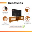 Ver imagem 4 de Rack Bancada para Tv até 65 Polegadas 1,80m 2 Portas com Tela Rattan Cedro Cairo Edn