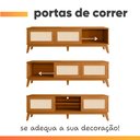 Ver imagem 5 de Rack Bancada para Tv até 65 Polegadas 1,80m 2 Portas com Tela Rattan Cedro Cairo Edn