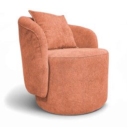 Poltrona Decorativa para Sala Quarto Aisha Orgânica - Élpis Móveis - Boucle Terracota - 1