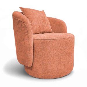 Poltrona Decorativa para Sala Quarto Aisha Orgânica - Élpis Móveis - Boucle Terracota