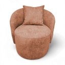 Ver imagem 2 de Poltrona Decorativa para Sala Quarto Aisha Orgânica - Élpis Móveis - Boucle Terracota