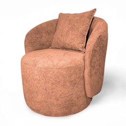 Poltrona Decorativa para Sala Quarto Aisha Orgânica - Élpis Móveis - Boucle Terracota - 3