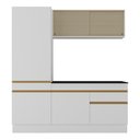 Ver imagem 5 de Armário de Cozinha Compacta 3 Peças com Rodapé Mp2179 Made Multimóveis Branco/dourado