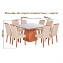 Ver imagem 3 de Conjunto Sala de Jantar Bérgamo Tampo com Detalhe Amadeirado e 8 Cadeiras Madeira Maciça Sophia
