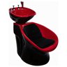 Lavatório Neon Retro + Cadeira Hidráulica Lótus Fixa + Carrinho Auxiliar Santa Clara - Vermelho escu - 2
