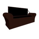 Ver imagem 3 de Recamier Baú Calçadeira Quarto Queen 158cm Barcelona:corino Marrom