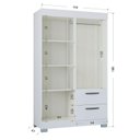 Ver imagem 3 de Cômoda 867 4 Gavetas e Guarda Roupa Solteiro Tóquio 4 Portas Branco Brilho - Poquema
