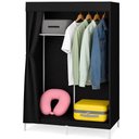 Ver imagem 4 de Guarda Roupa Portatil Cabideiro Prateleira Mini Sapateira Organizador Caixas Camping Armario Preto