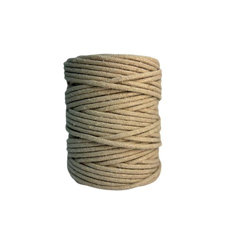 Cordão de Algodão Trancelim 6mm para Artesanato e Macrame Areia - 50 Mts