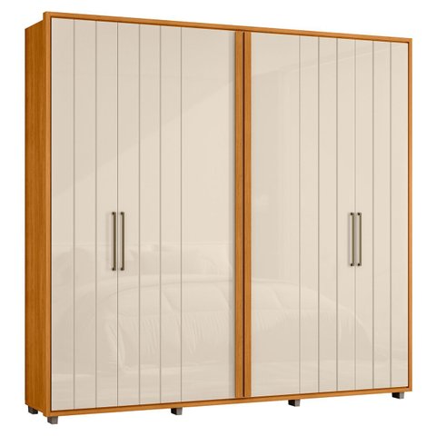 Guarda Roupa Casal 250cm com 6 Portas Vibe Off/cinamomo Z10 - Mpozenato