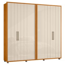 Guarda Roupa Casal 250cm com 6 Portas Vibe Off/cinamomo Z10 - Mpozenato - 1 Guarda Roupa Casal 250cm com 6 Portas Vibe Off/cinamomo Z10 - Mpozenato - 1