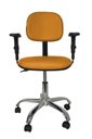 Ver imagem 2 de Cadeira Secretaria Bolt CR com Braco Regulavel - Couro Sintetico Corano - Laranja