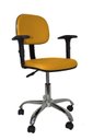 Ver imagem 1 de Cadeira Secretaria Bolt CR com Braco Regulavel - Couro Sintetico Corano - Laranja