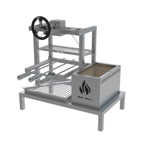 Parrilla de Alvenaria 74x45 Grelha Uruguaia com Elevação + 3 Espetos