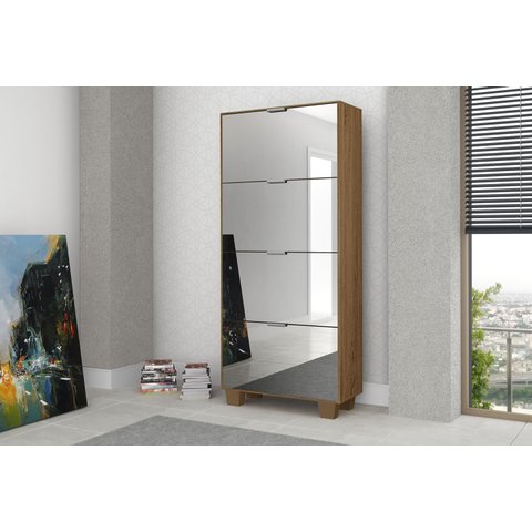 Sapateira 4 Portas com Espelho para 24 Pares 172cm X 60cm Londres - Rede Móveis