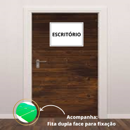 placa sinalização 1/2 oficio escritorio mdf branco - 2