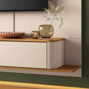 Ver imagem 3 de Painel Tv 70 Pol 180cm Bancada Suspensa Sarah Off White/cinamomo H01 - D’Rossi